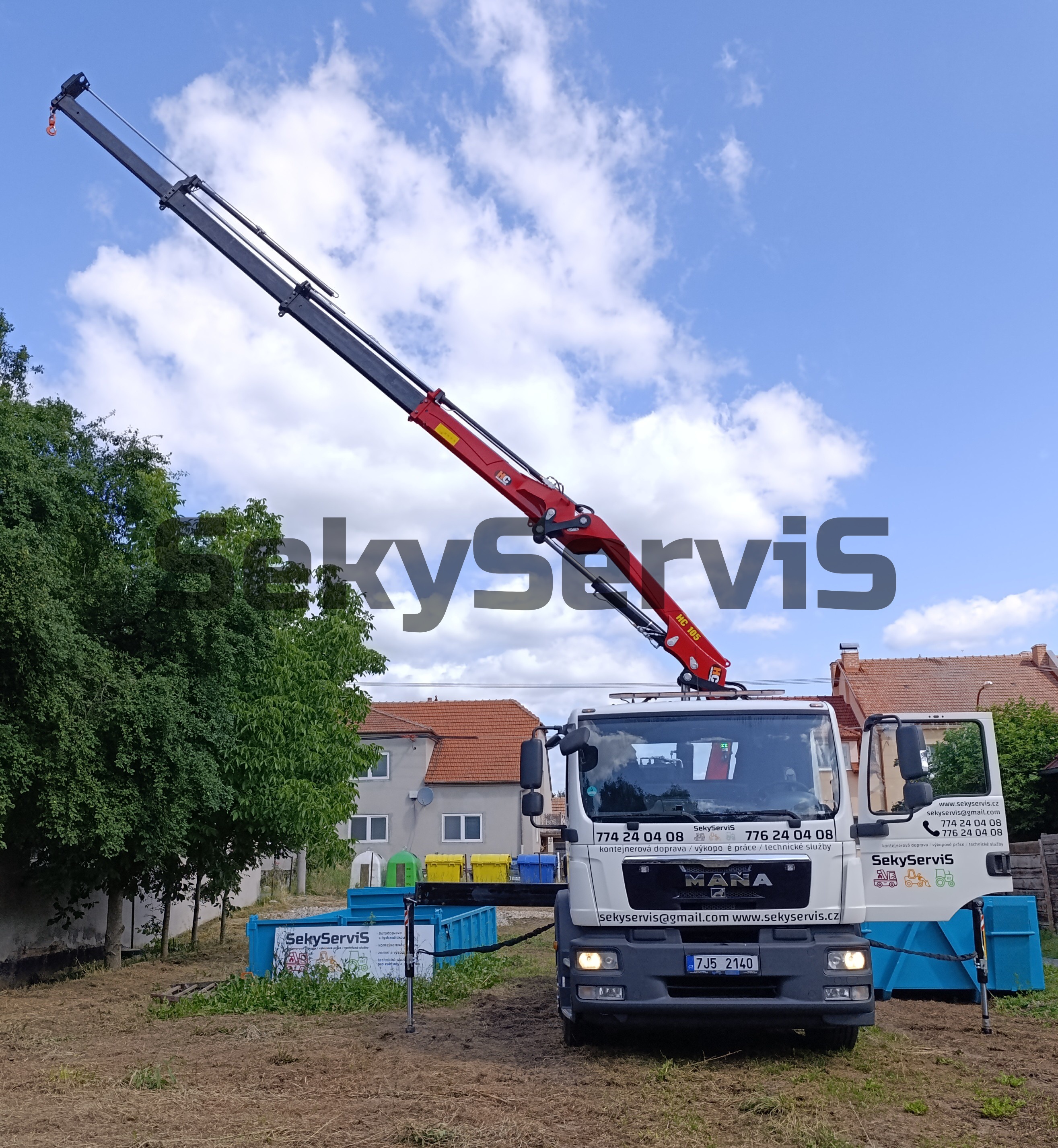 Autodoprava s hydraulickou rukou